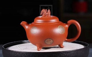 《獅韻》紫砂壺全手工茶壺老師小紅泥，絞泥（段泥、紫泥、綠泥等）壺