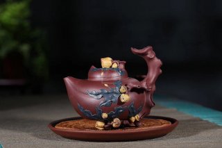 《多子多?！芬伺d紫砂壺高級工藝美術師純手工底槽青中壺茶具泡茶壺創新壺